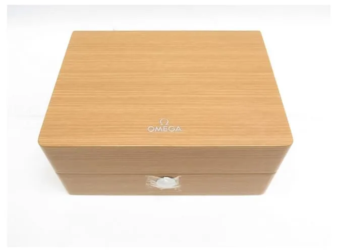 NUEVA CAJA ÚNICA PARA LA CAJA DE RELOJ OMEGA SEAMASTER SPEEDMASTER DE MADERA BARNIZADA Castaño 