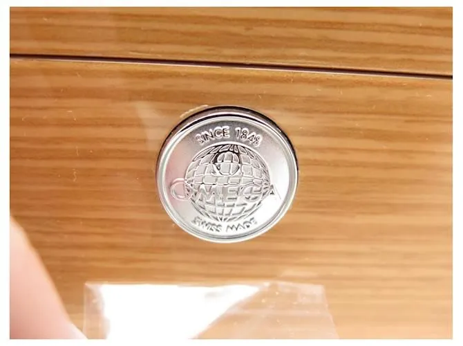 NUEVA CAJA ÚNICA PARA LA CAJA DE RELOJ OMEGA SEAMASTER SPEEDMASTER DE MADERA BARNIZADA Castaño 