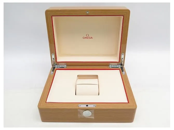 NUEVA CAJA ÚNICA PARA LA CAJA DE RELOJ OMEGA SEAMASTER SPEEDMASTER DE MADERA BARNIZADA Castaño 