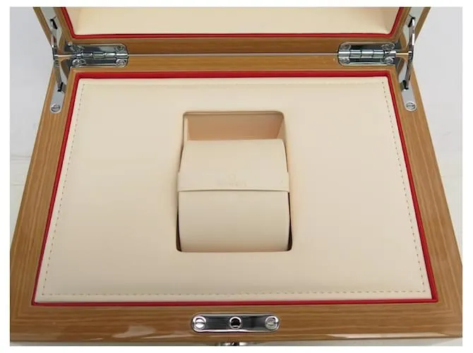 NUEVA CAJA ÚNICA PARA LA CAJA DE RELOJ OMEGA SEAMASTER SPEEDMASTER DE MADERA BARNIZADA Castaño 