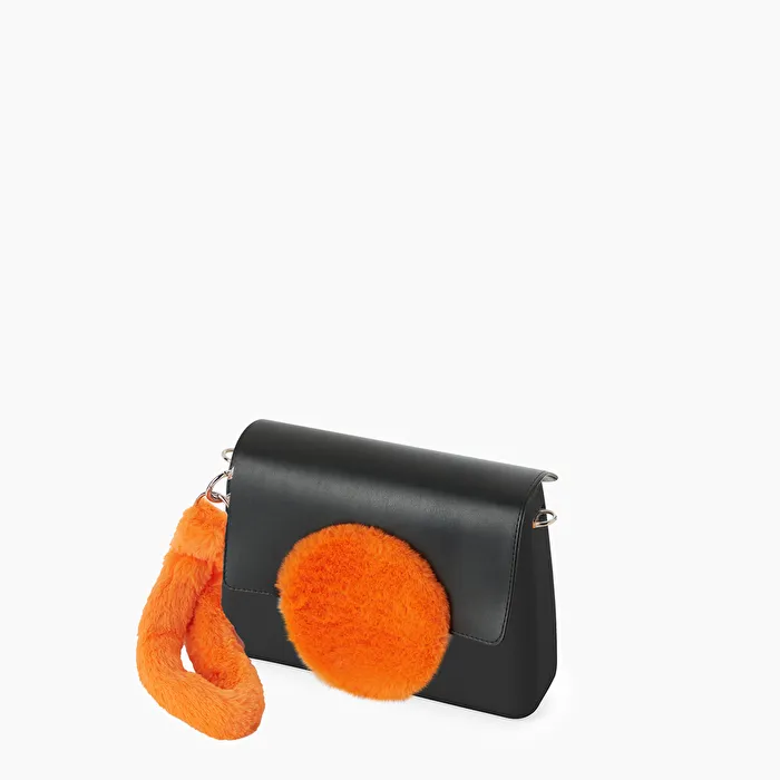 O bag glam naranja fluo con manguito