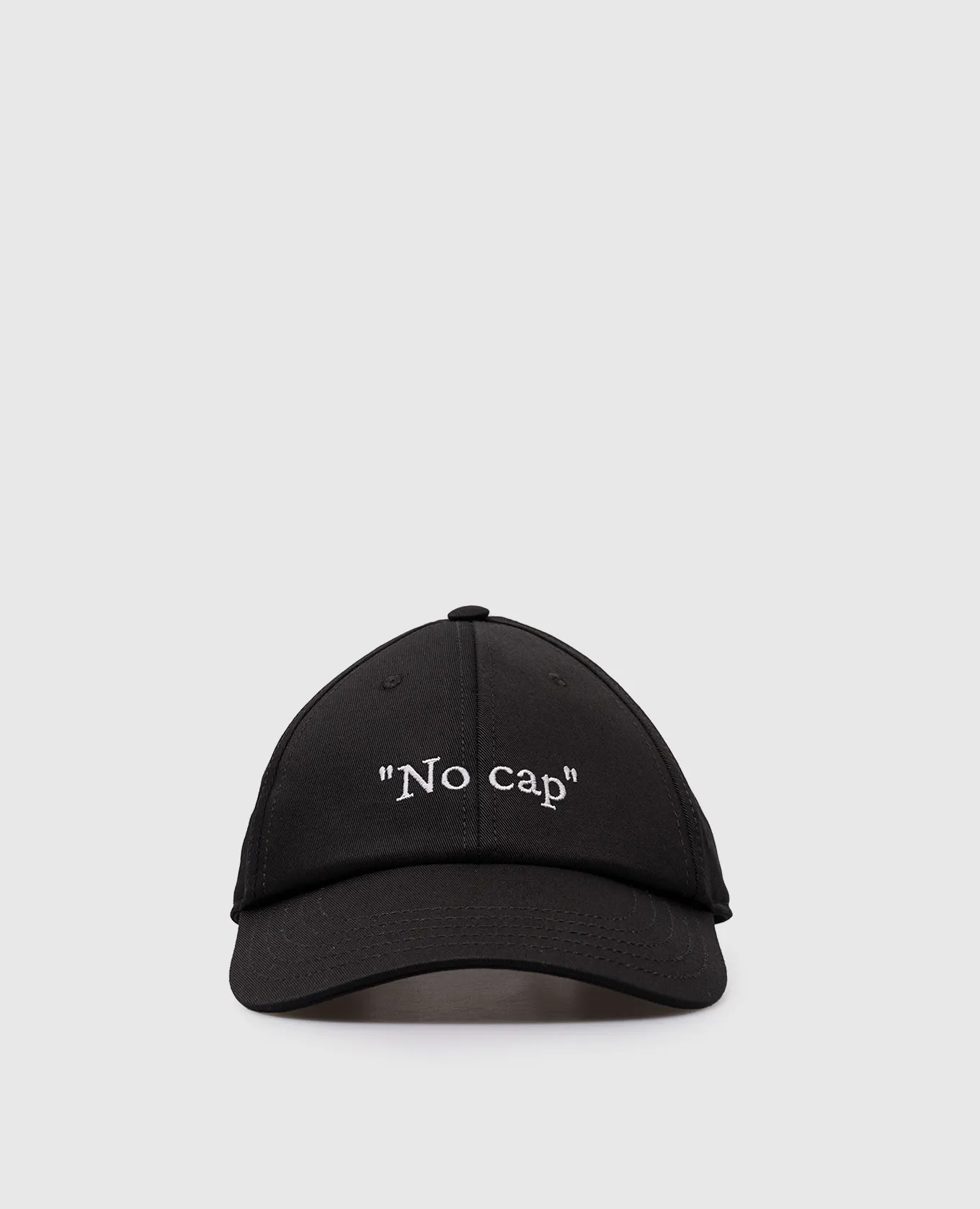 OFFWHITE BLACK CAP WITH CONTRASTING EMBROIDERY
