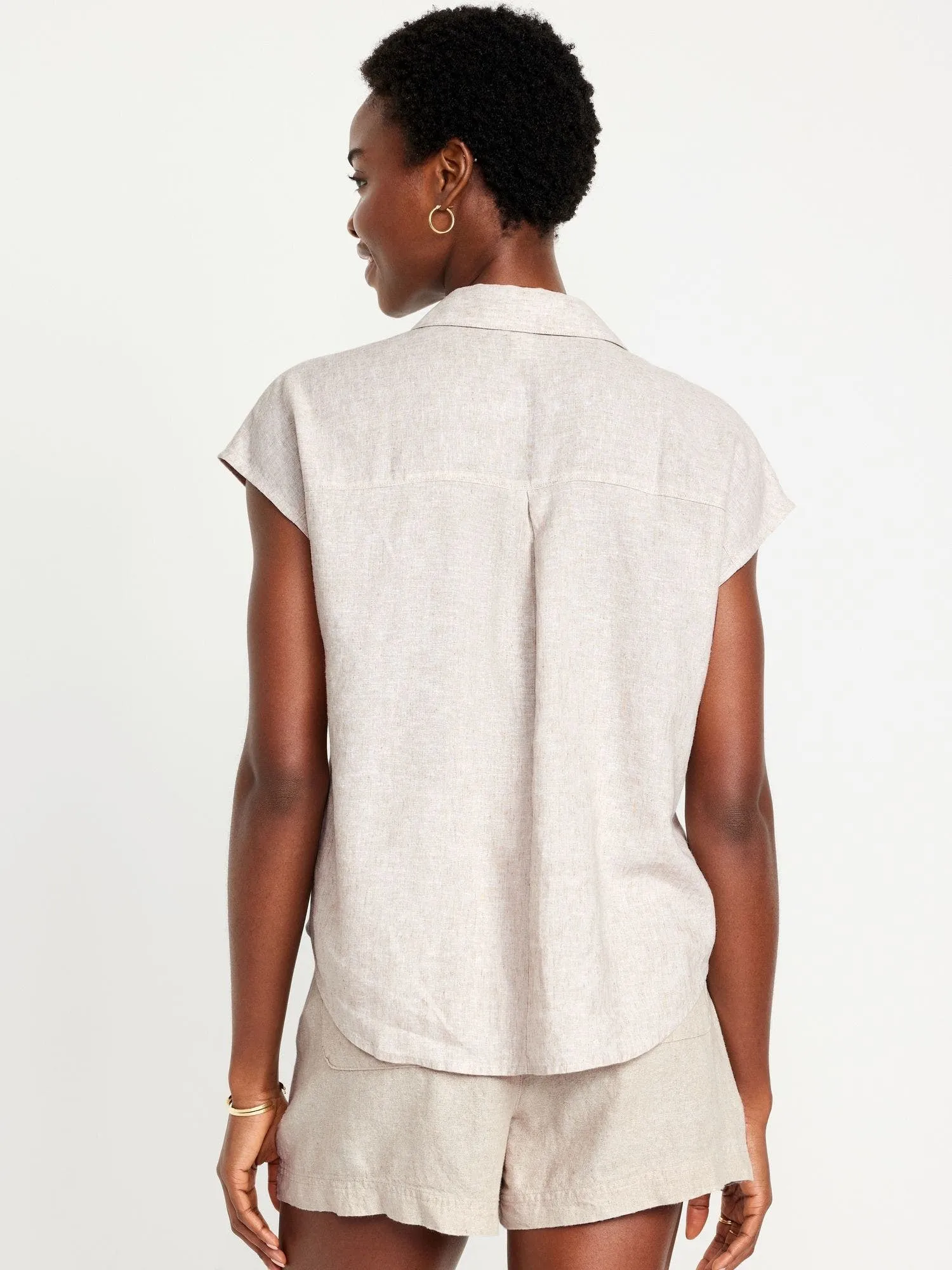 OLD NAVY Camisa Manga Corta Utility Old Navy Mujer