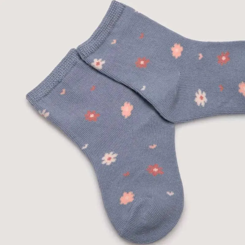 Pack 2 calcetines bebé Ysabel Mora florecitas azul y rosa