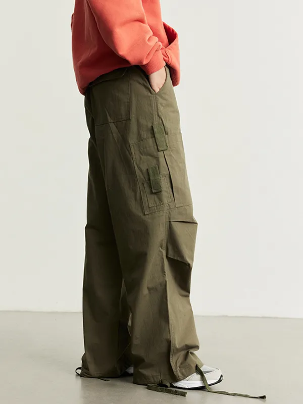 Pantalones cargo casuales sueltos con bolsillo lateral retro para hombre
