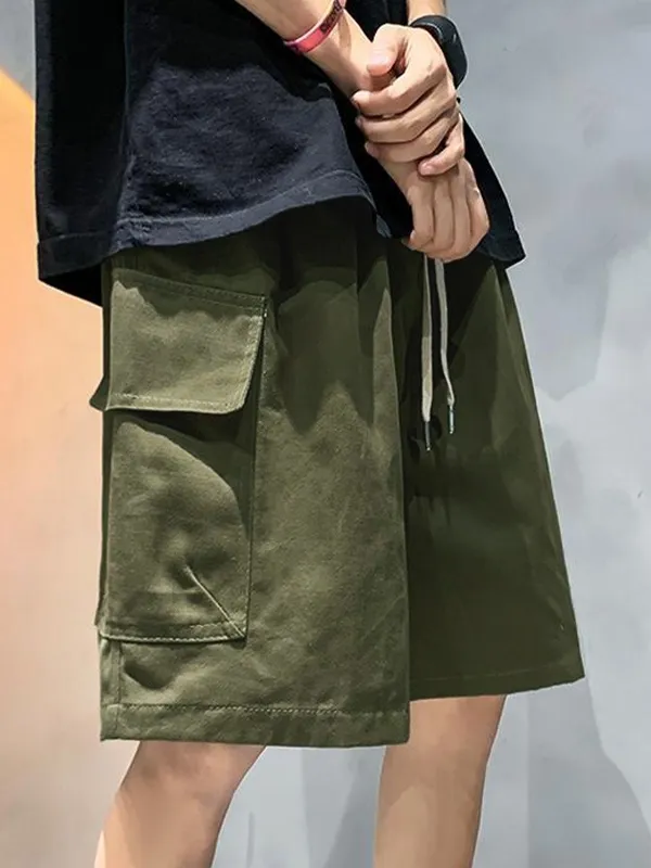Pantalones cortos de carga sueltos casuales para hombres