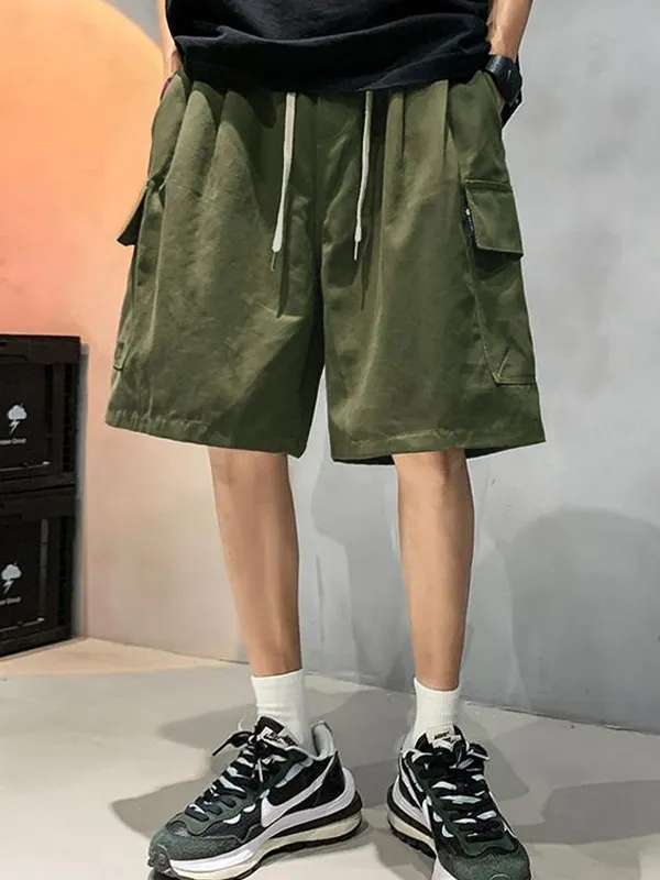 Pantalones cortos de carga sueltos casuales para hombres
