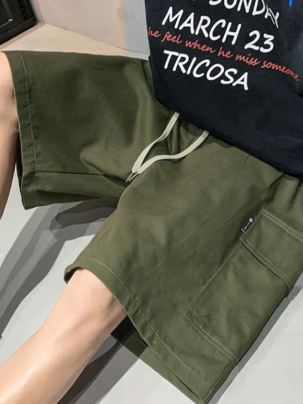 Pantalones cortos de carga sueltos casuales para hombres