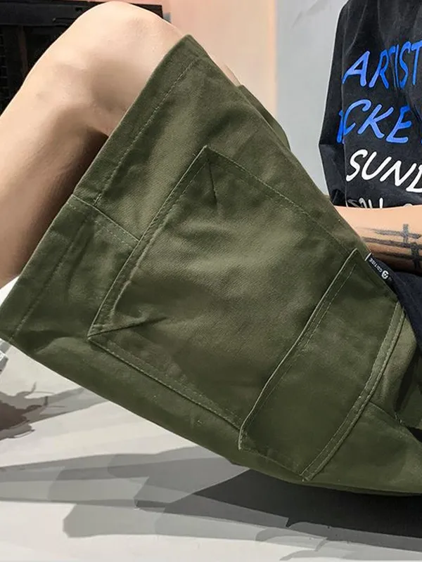 Pantalones cortos de carga sueltos casuales para hombres
