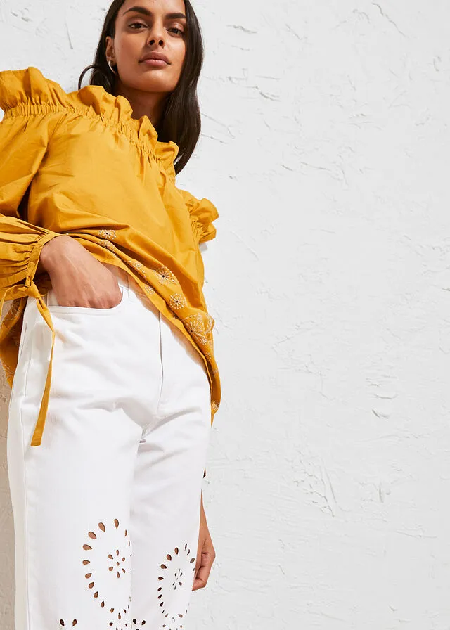Pantalón capri Blanco
