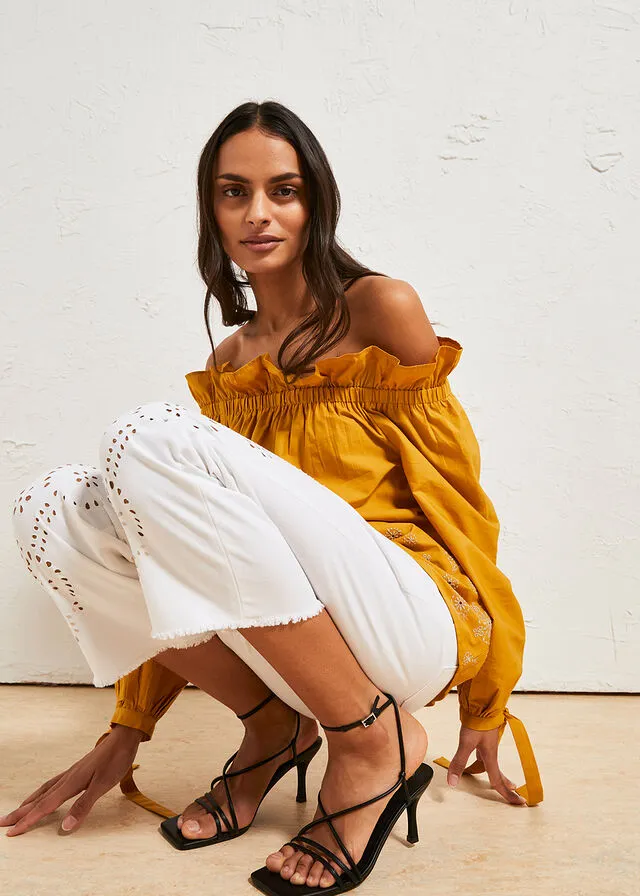 Pantalón capri Blanco