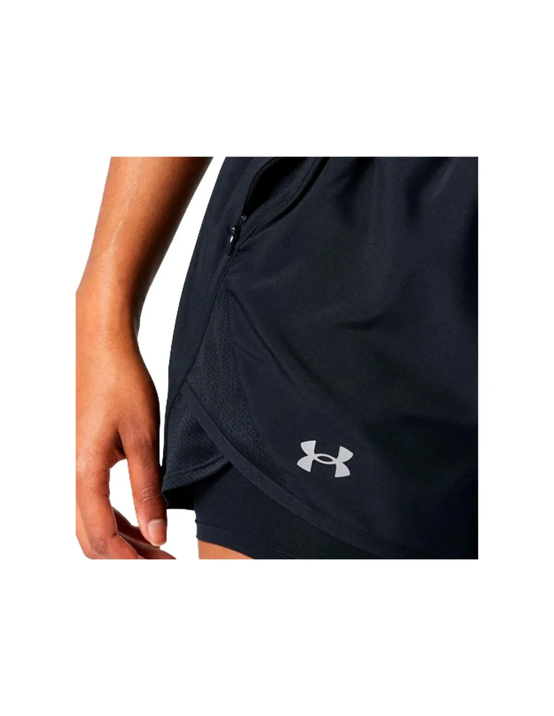 PANTALóN DE RUNNING UNDER ARMOUR FLY BY 2IN1 SHORTS MUJER NEGRO