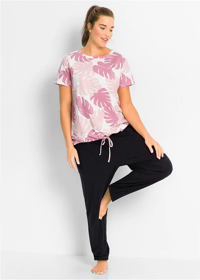 Pantalón harem con viscosa Negro