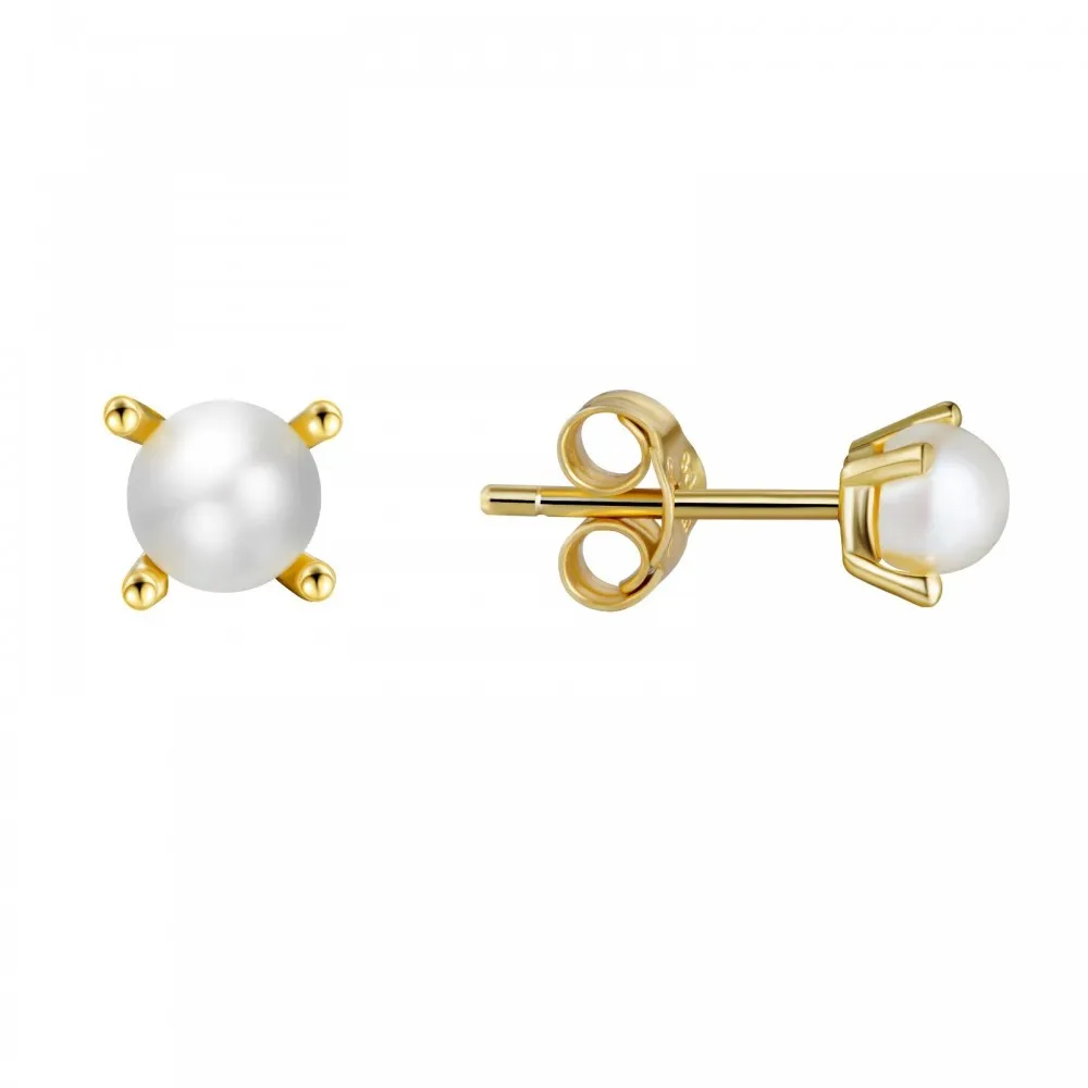 Pendiente Biser Oro (4 mm)