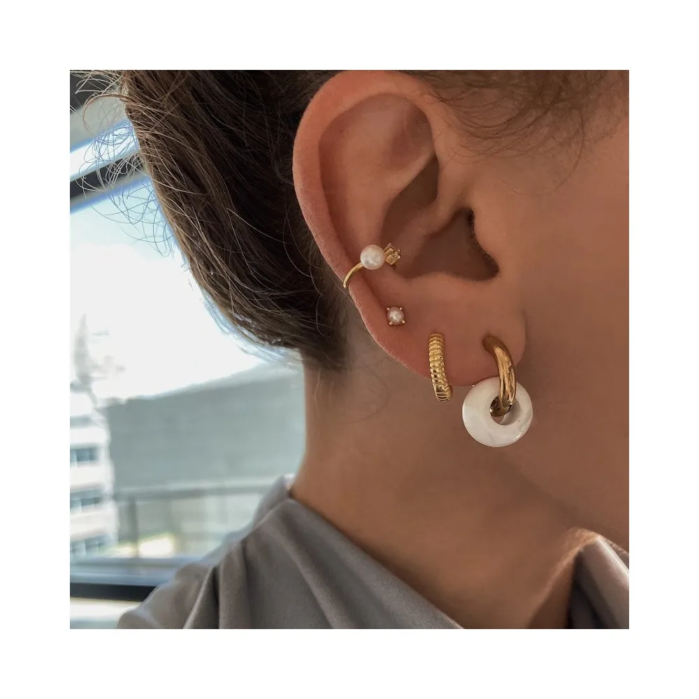 Pendiente Biser Oro (4 mm)