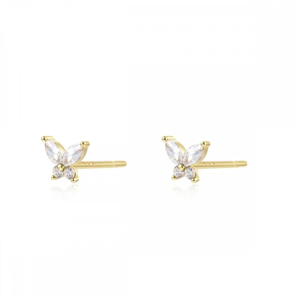 Pendiente Butterfly Blanco Oro