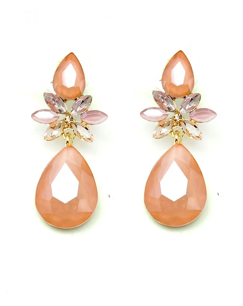 PENDIENTES DE BISUTERIA FINA COLOR SALMON O CORAL CLARO