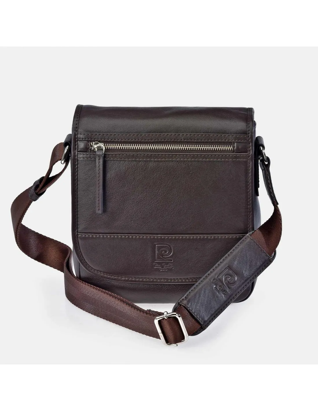 PIERRE CARDIN Bolso cruzar hombre piel con bandolera nylon