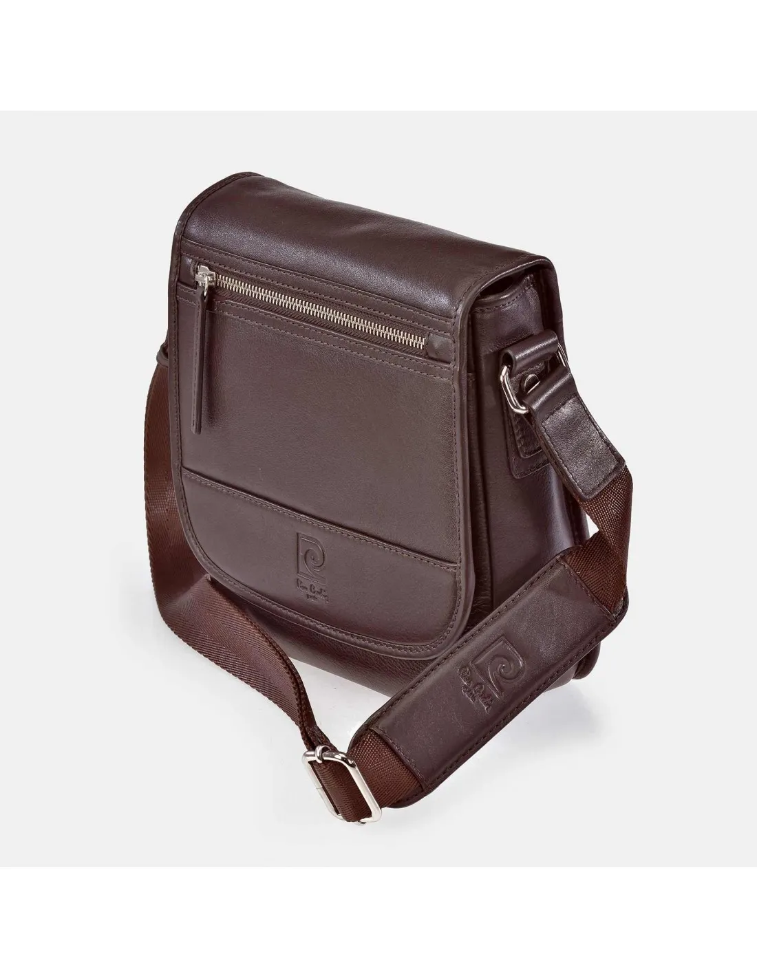 PIERRE CARDIN Bolso cruzar hombre piel con bandolera nylon