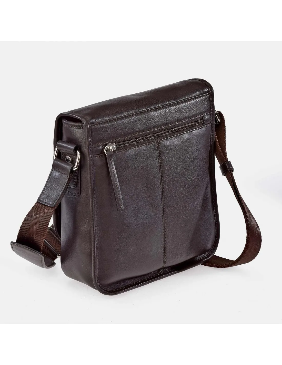 PIERRE CARDIN Bolso cruzar hombre piel con bandolera nylon