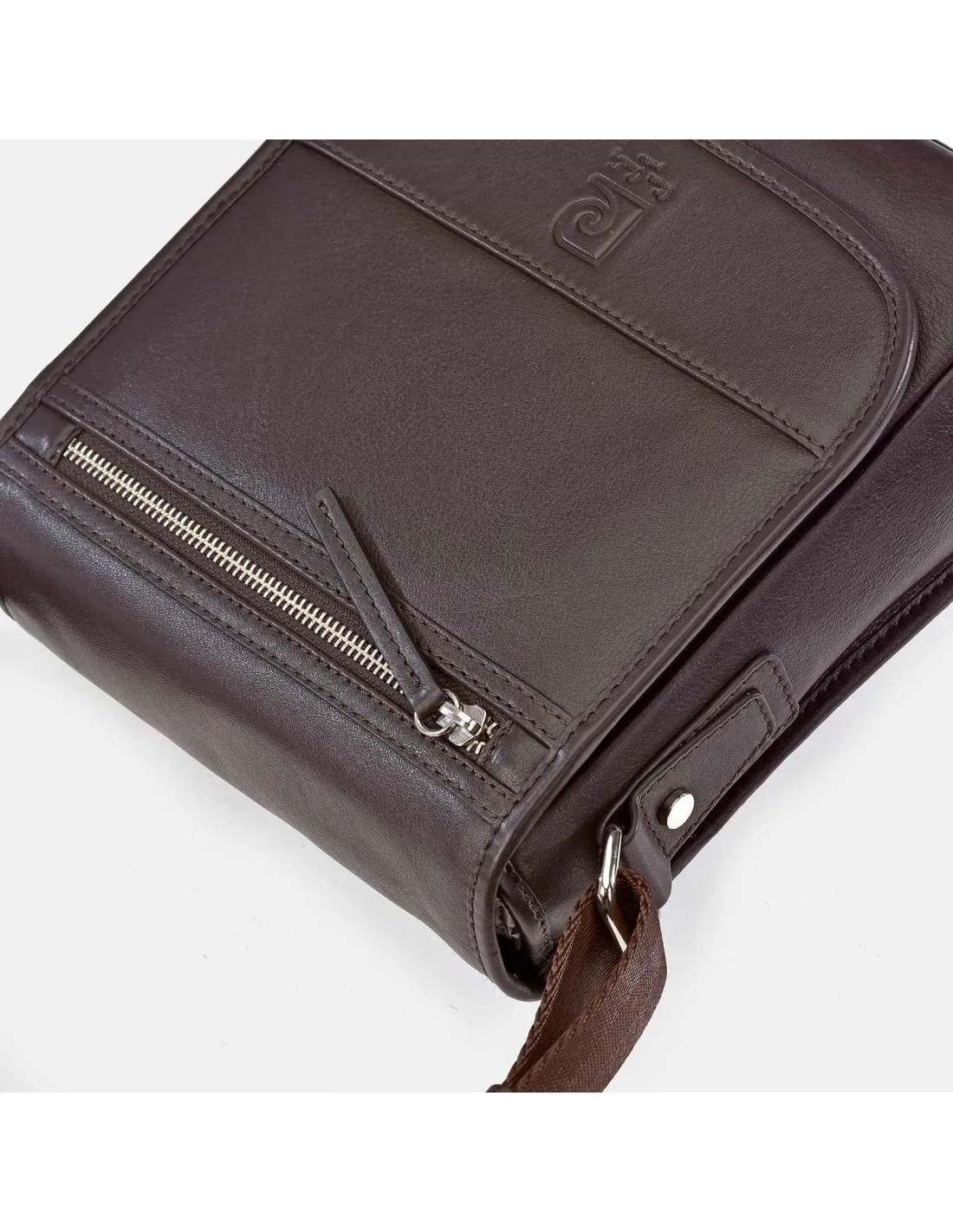 PIERRE CARDIN Bolso cruzar hombre piel con bandolera nylon