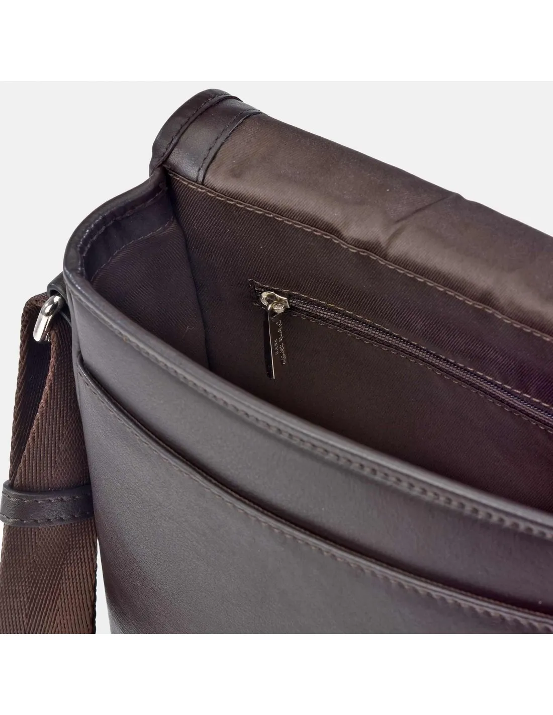 PIERRE CARDIN Bolso cruzar hombre piel con bandolera nylon