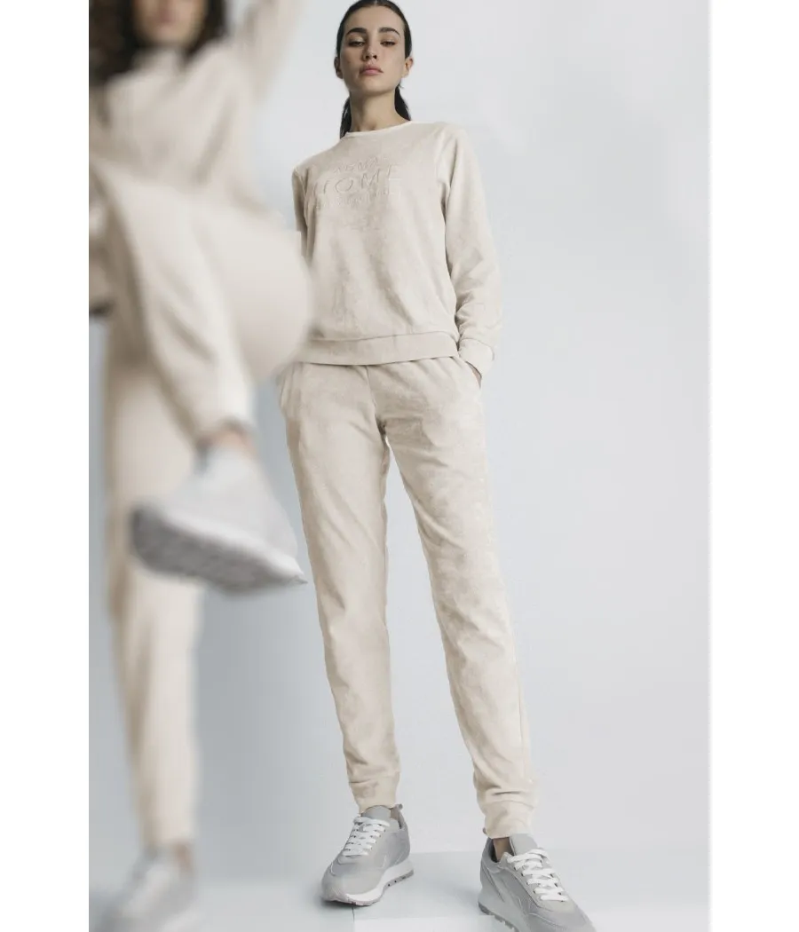 Pijama invierno mujer Admas soft Home beige algodón