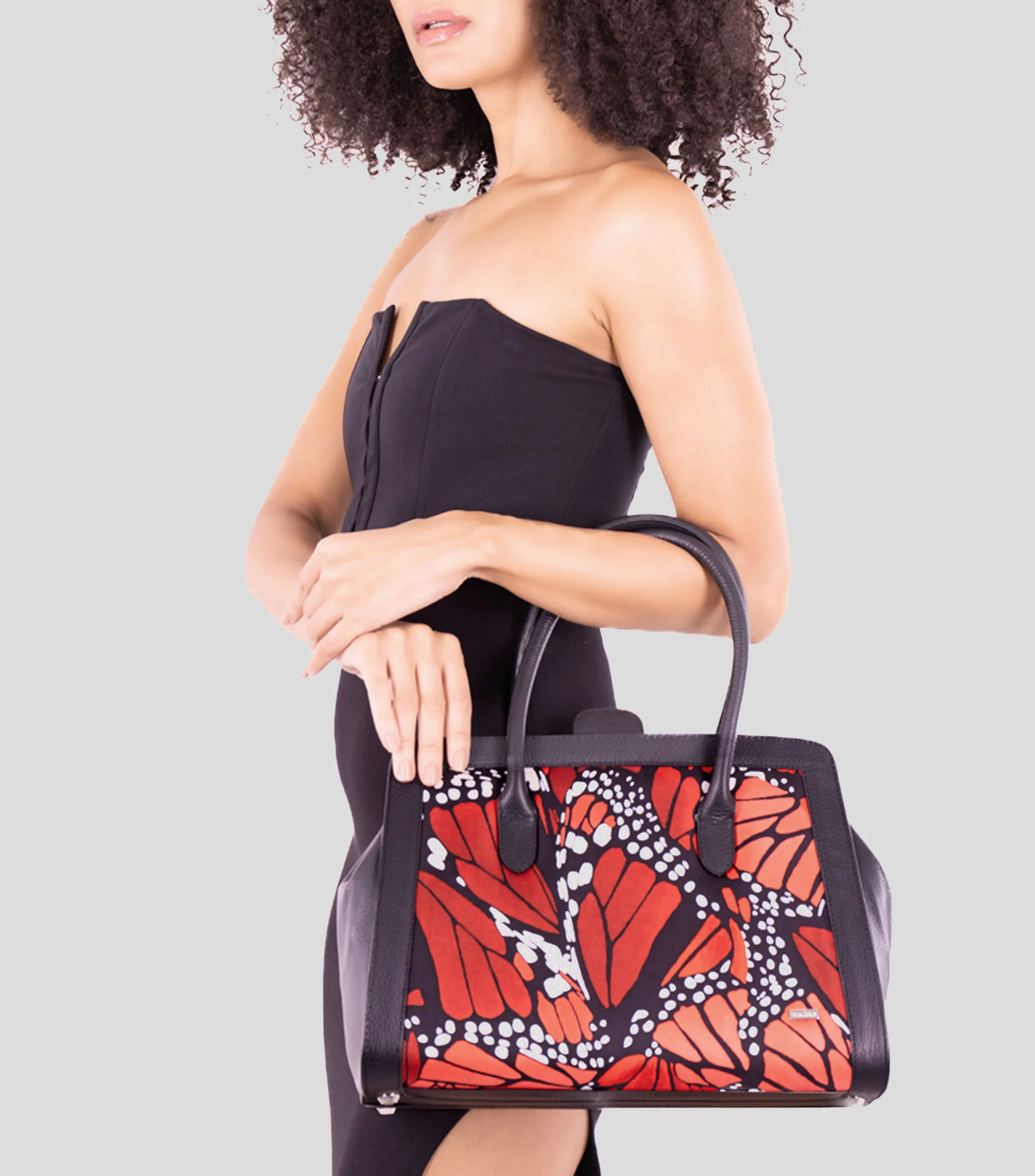 Pineda Covalin Bolso Satchel en Piel Mariposas Mujer