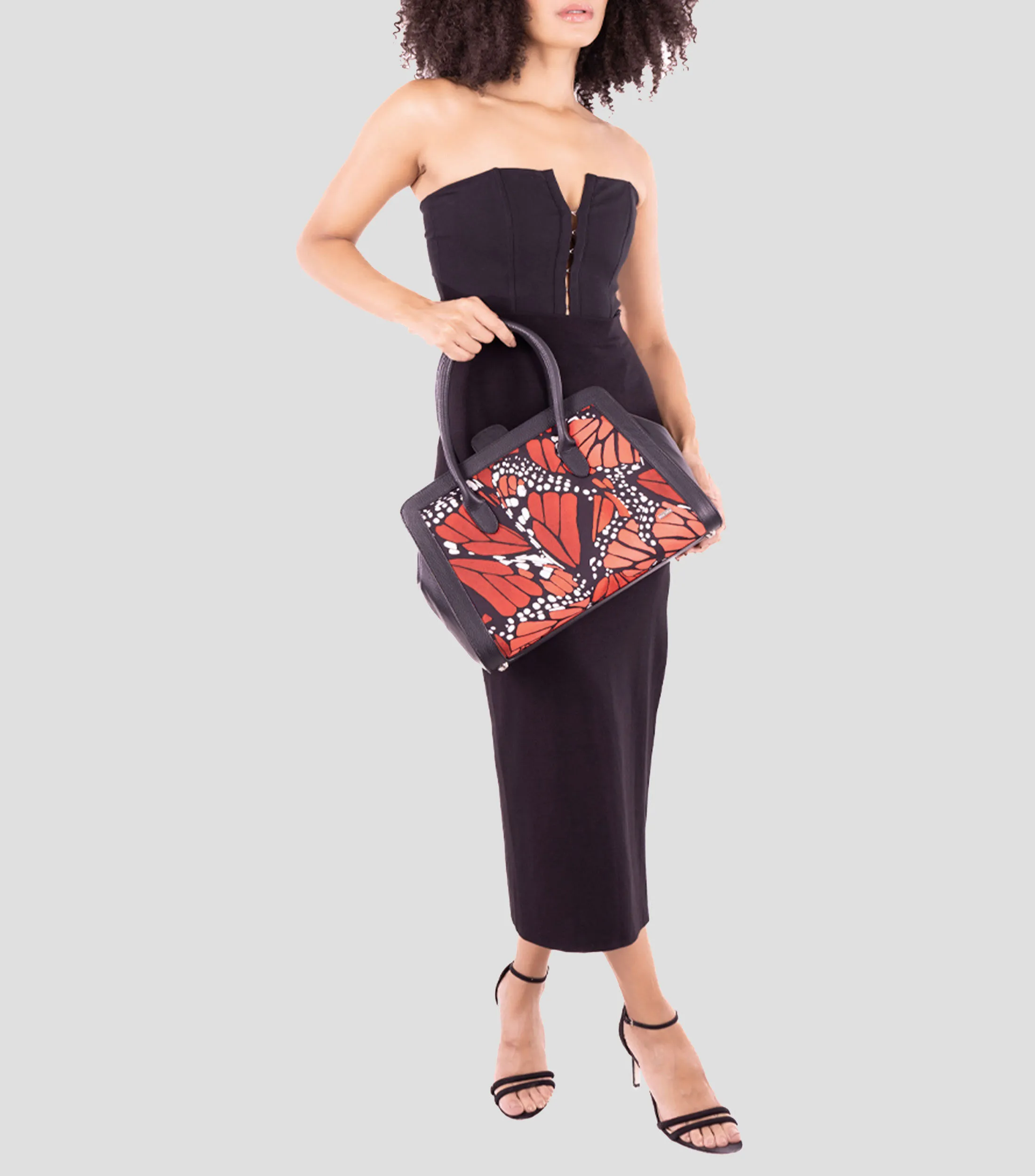 Pineda Covalin Bolso Satchel en Piel Mariposas Mujer