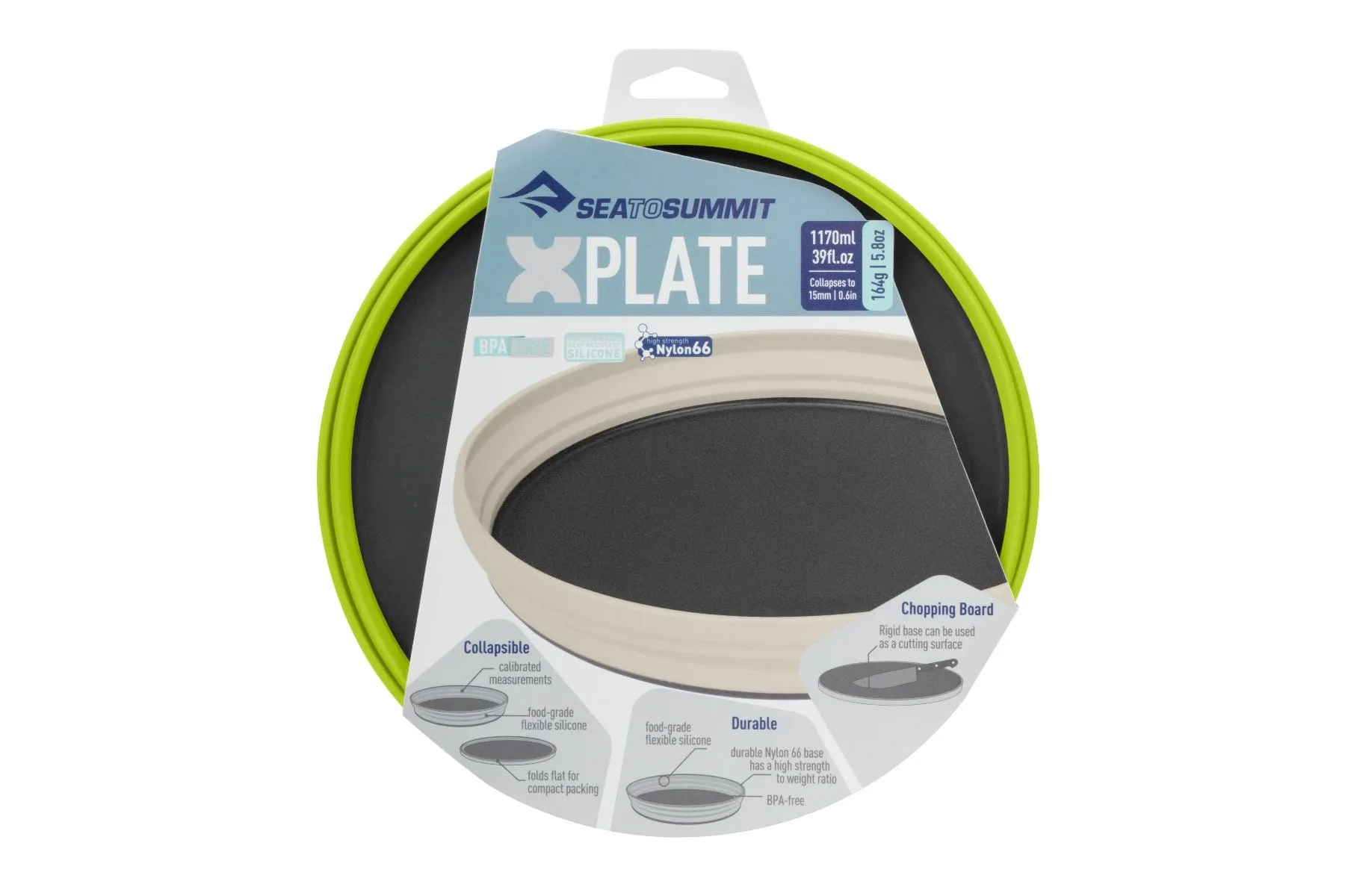 PLATO PLEGABLE OUTDOOR SEA TO SUMMIT XPLATE LIME VERDE