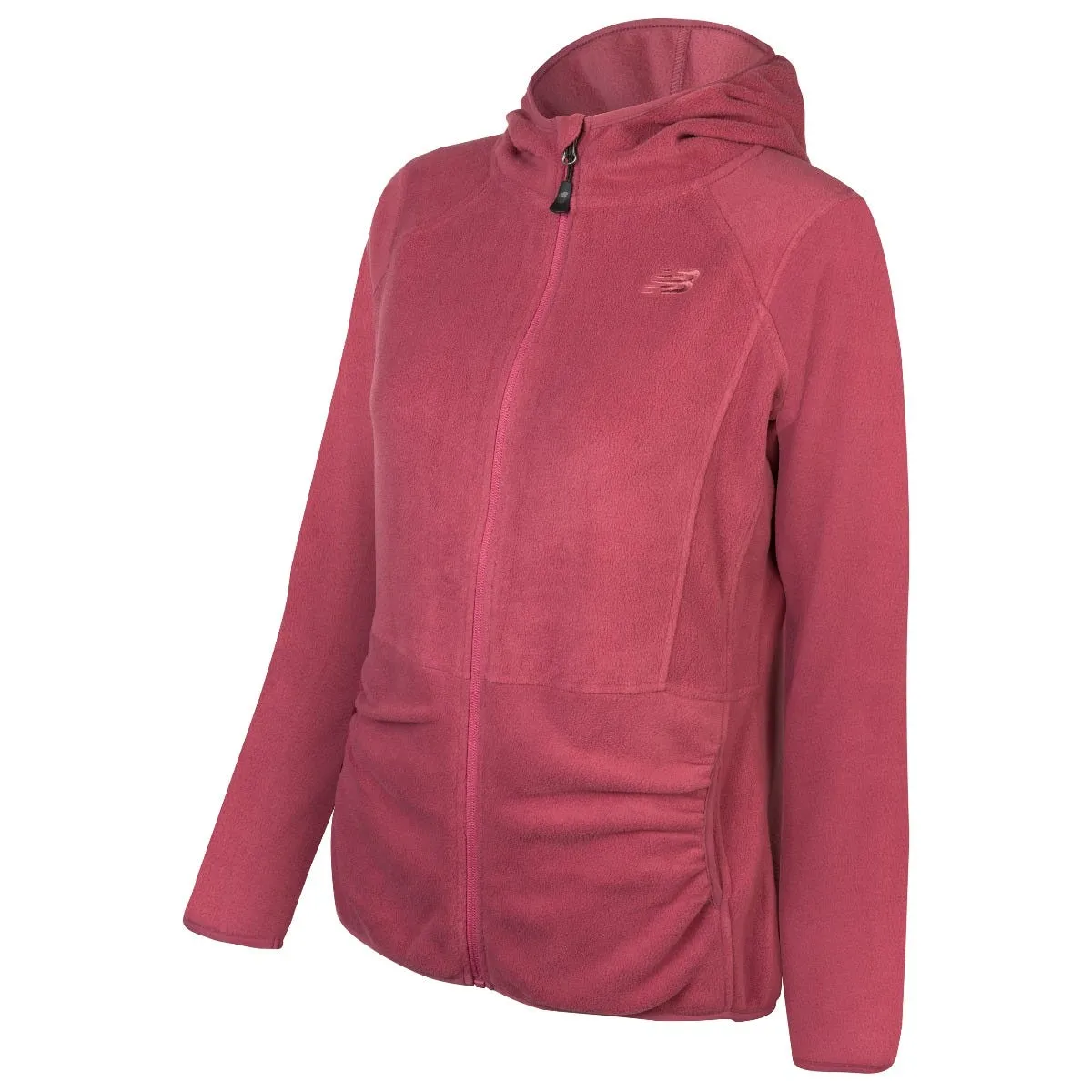 Polerón Polar Outdoor Mujer New Balance Full Zip Burdeo