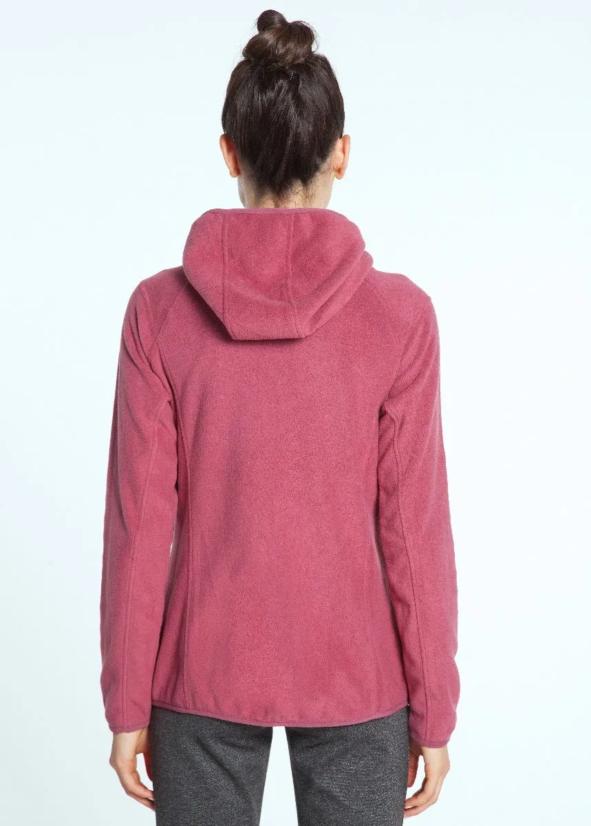 Polerón Polar Outdoor Mujer New Balance Full Zip Burdeo