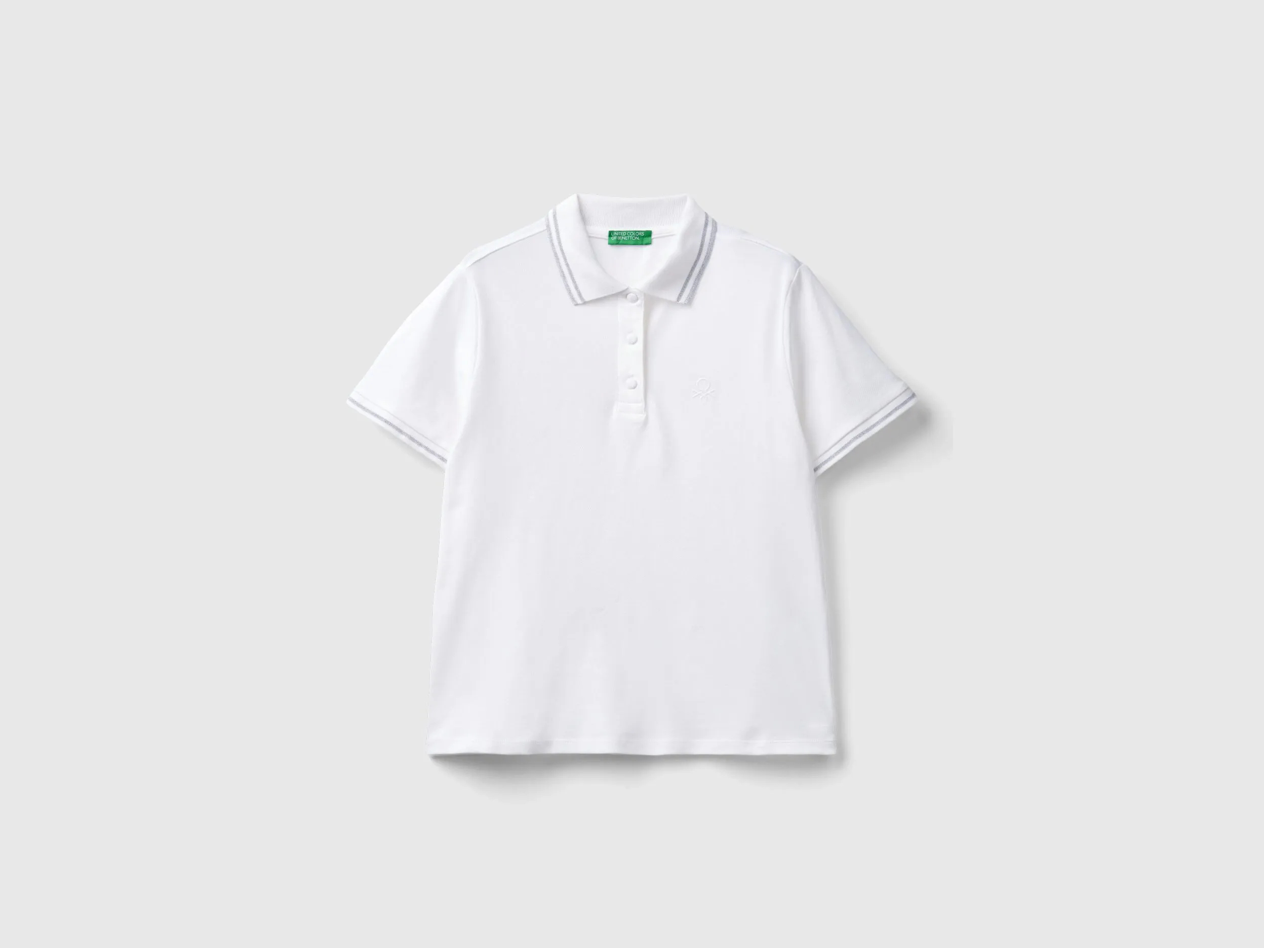 Polo blanco de algodón orgánico elástico