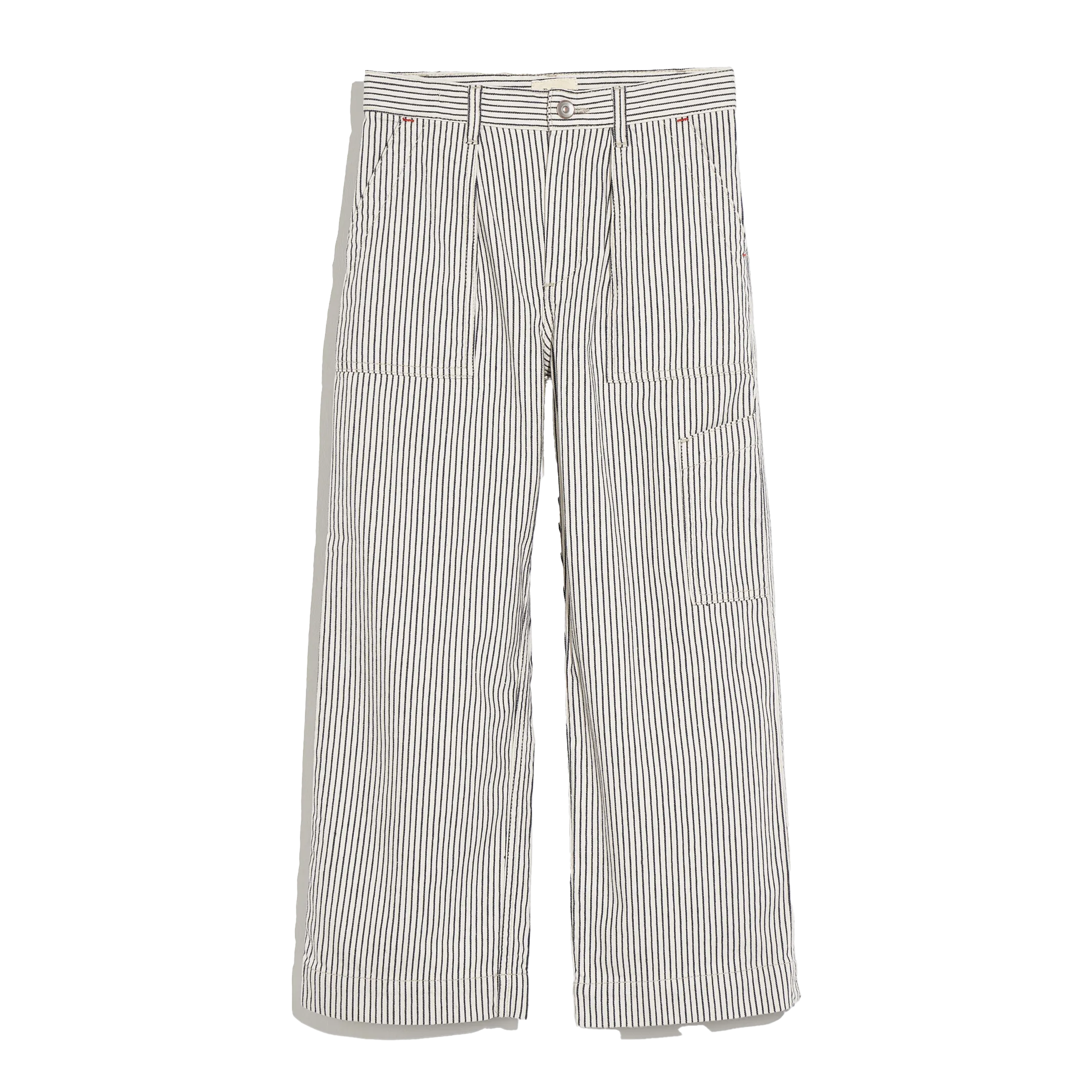 PRISHA  PANTALóN RECTO DE RAYAS EN AZUL