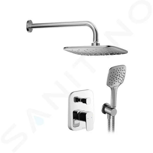 RAVAK 10°  CONJUNTO DE DUCHA CON GRIFO EMPOTRADO, CON CUERPO, 3 CHORROS, CROMO X07S012