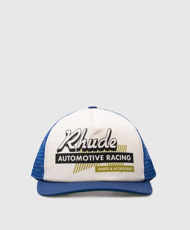 Rhude Blue AUTO RACING cap with logo print