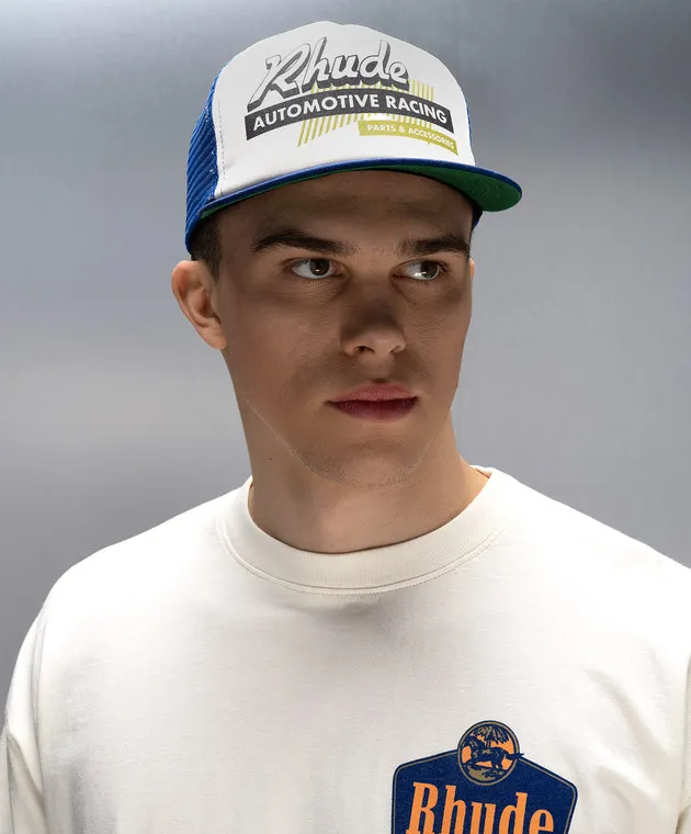 Rhude Blue AUTO RACING cap with logo print