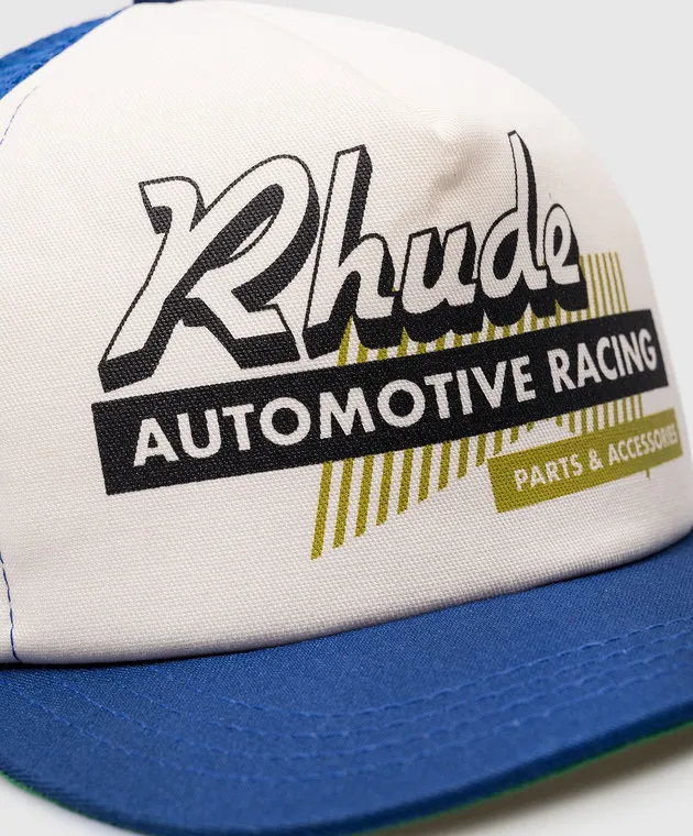 Rhude Blue AUTO RACING cap with logo print