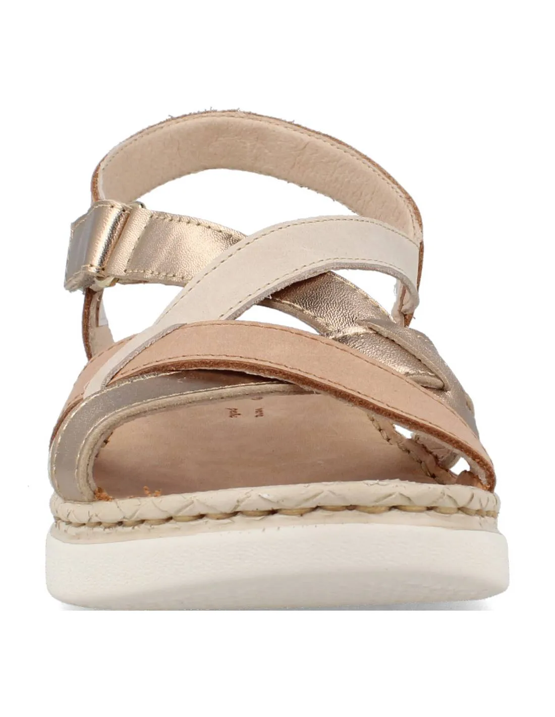 RIPOSELLA  SANDALIA ENTRELAZADO VELCRO NUDE