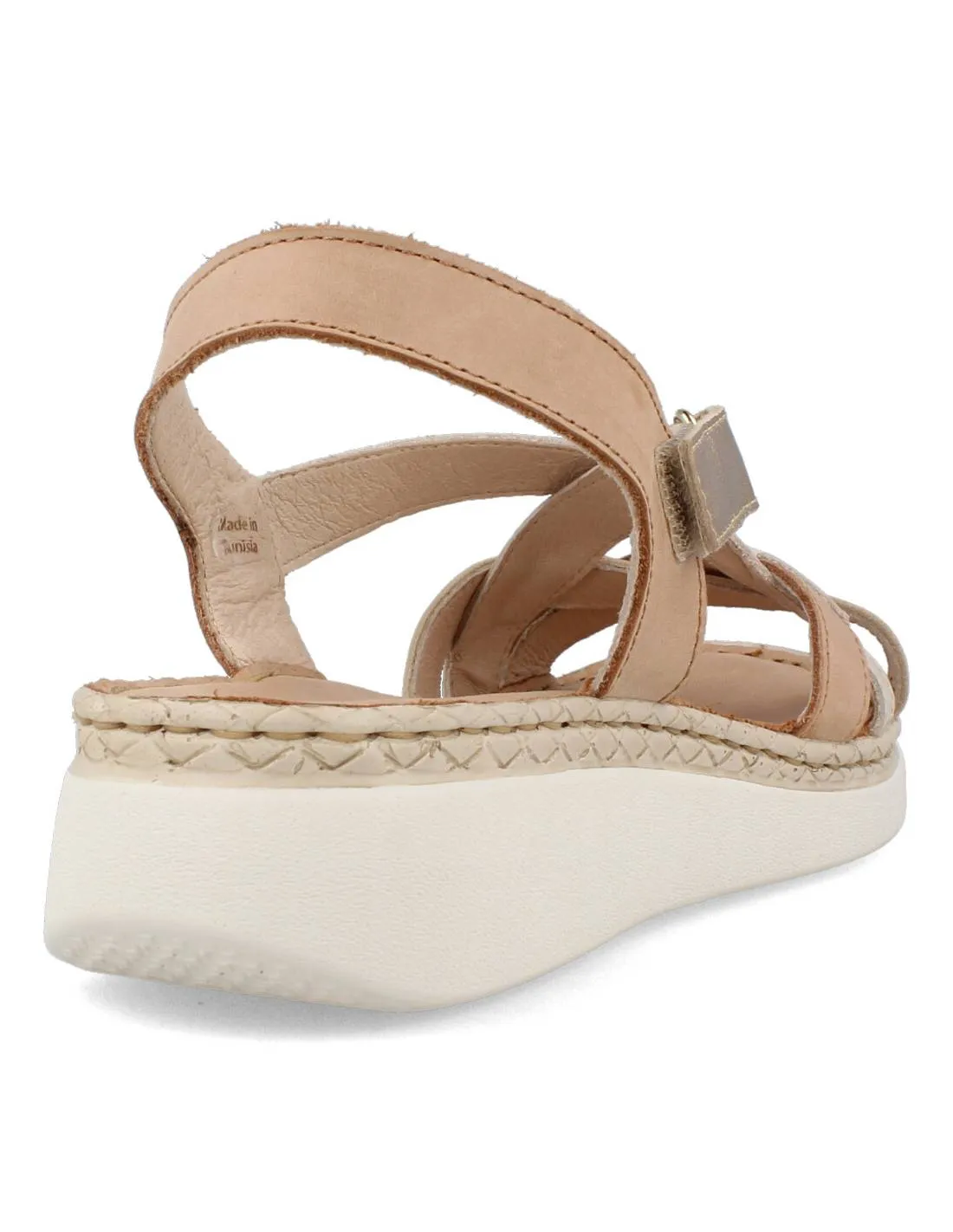RIPOSELLA  SANDALIA ENTRELAZADO VELCRO NUDE
