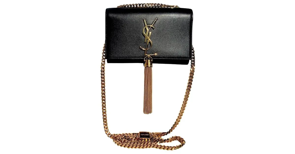 Saint Laurent Borla Kate Monogramme Negro 