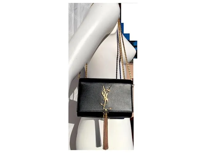 Saint Laurent Borla Kate Monogramme Negro 