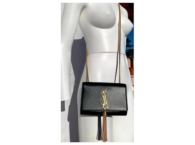 Saint Laurent Borla Kate Monogramme Negro 