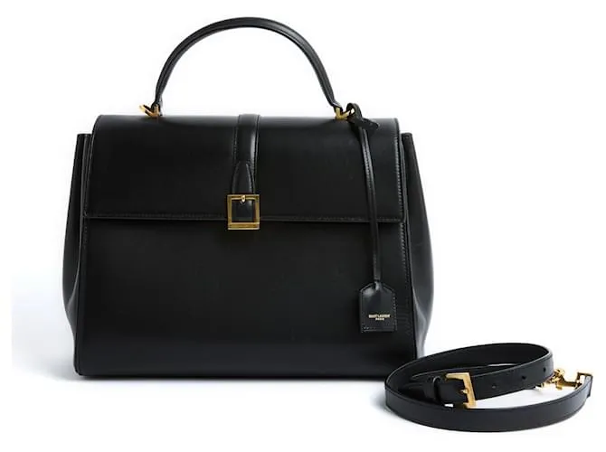 Saint Laurent El cierre impecable de la correa negra MM Negro 