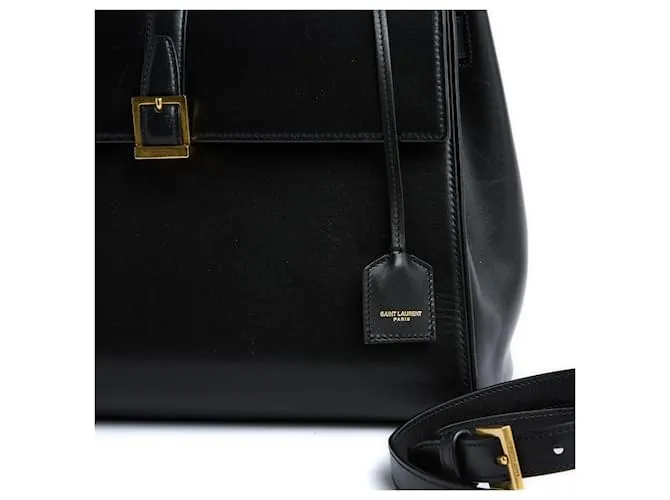 Saint Laurent El cierre impecable de la correa negra MM Negro 