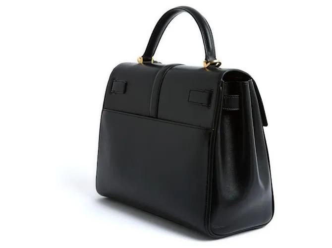 Saint Laurent El cierre impecable de la correa negra MM Negro 