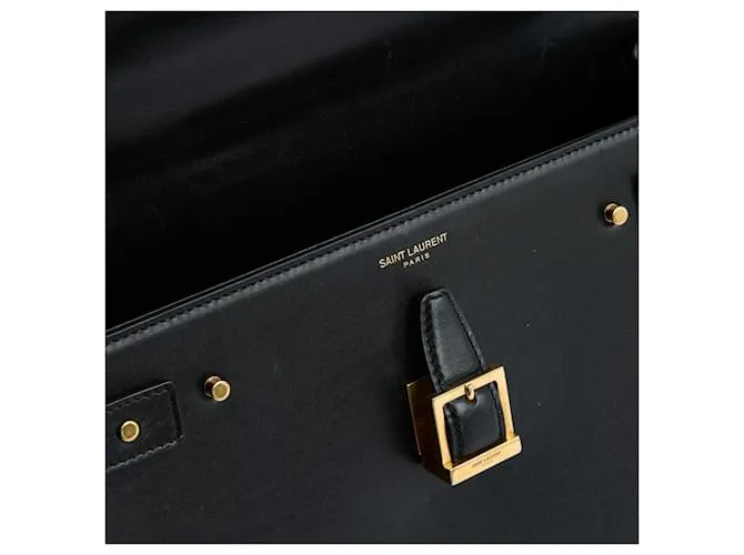 Saint Laurent El cierre impecable de la correa negra MM Negro 