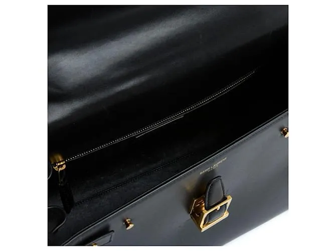 Saint Laurent El cierre impecable de la correa negra MM Negro 