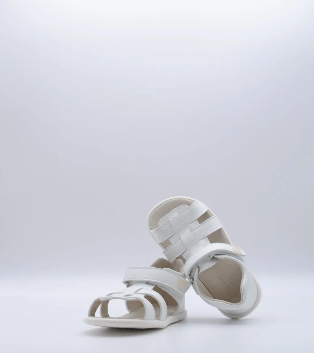 SANDALIA PIRUFLEX NIÑA PIEL BLANCO VELCRO