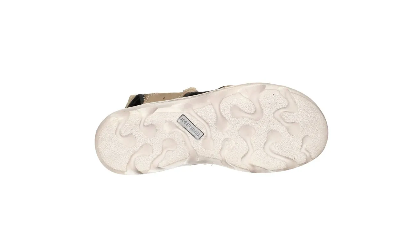 Sandalia Velcro Nobuck Taupe Tres Tiras